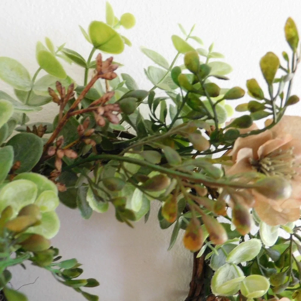 Fall Candle Ring Wreath, Mini Thanksgiving Cabinet Decor
